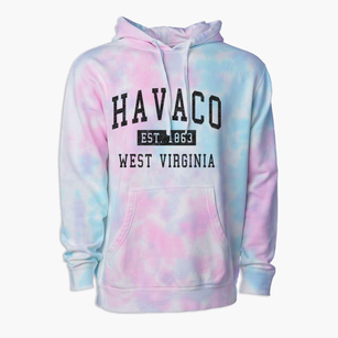 Havaco West Virginia Classic Established Premium Tie-Dye Hoodie