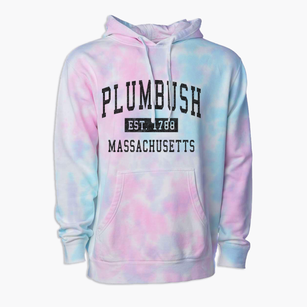 Plumbush Massachusetts Classic Established Premium Tie-Dye Hoodie