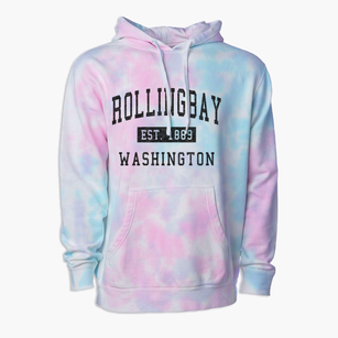 Rollingbay Washington Classic Established Premium Tie-Dye Hoodie