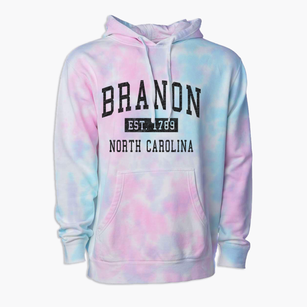 Branon North Carolina Classic Established Premium Tie-Dye Hoodie