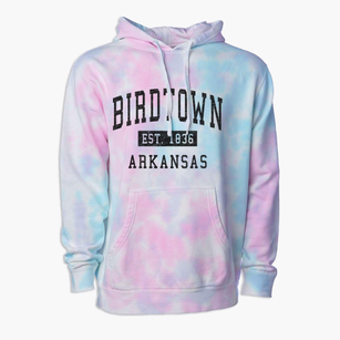 Birdtown Arkansas Classic Established Premium Tie-Dye Hoodie