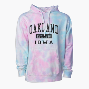 Oakland Iowa Classic Established Premium Tie-Dye Hoodie