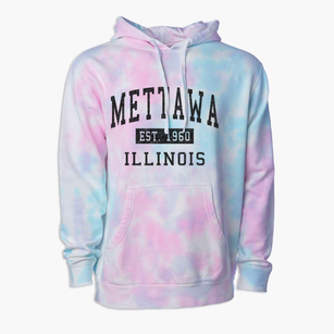 Mettawa Illinois Classic Established Premium Tie-Dye Hoodie
