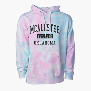 Mcalester Oklahoma Classic Established Premium Tie-Dye Hoodie
