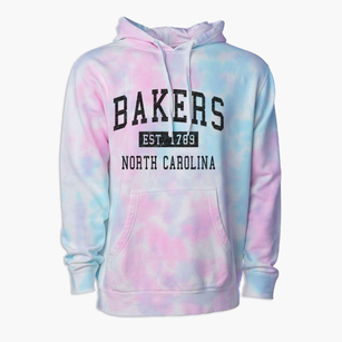 Bakers North Carolina Classic Established Premium Tie-Dye Hoodie