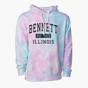 Bennett Illinois Classic Established Premium Tie-Dye Hoodie