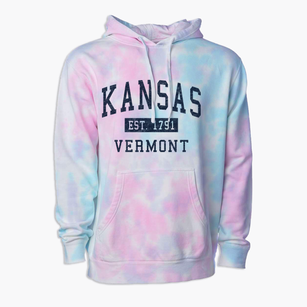 Kansas Vermont Classic Established Premium Tie-Dye Hoodie