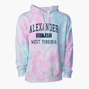 Alexander West Virginia Classic Established Premium Tie-Dye Hoodie