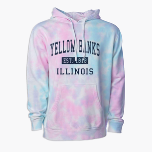 Yellow Banks Illinois Classic Established Premium Tie-Dye Hoodie