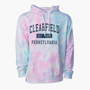 Clearfield Pennsylvania Classic Established Premium Tie-Dye Hoodie