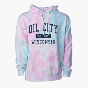 Oil City Wisconsin Classic Established Premium Tie-Dye Hoodie