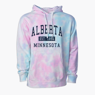 Alberta Minnesota Classic Established Premium Tie-Dye Hoodie