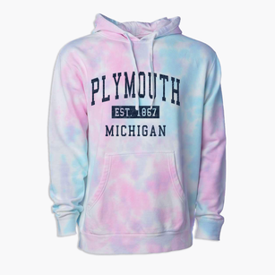 Plymouth Michigan Classic Established Premium Tie-Dye Hoodie