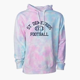 Saint Demetrios Greek American School Classic Football Premium Tie-Dye Hoodie