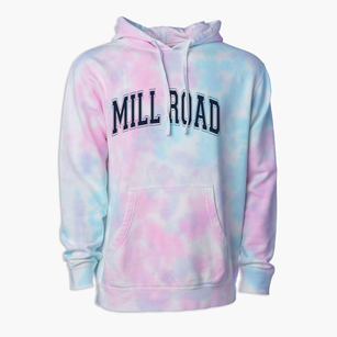 Mill Road Elementary School Varsity Arch Premium Tie-Dye Hoodie