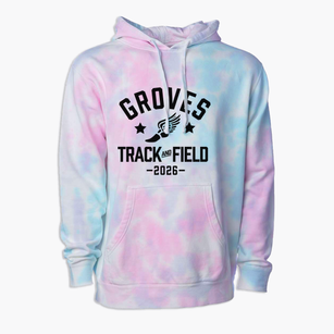 Groves Middle School Track and Field Premium Tie-Dye Hoodie