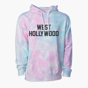 West Hollywood California Classic Block Premium Tie-Dye Hoodie