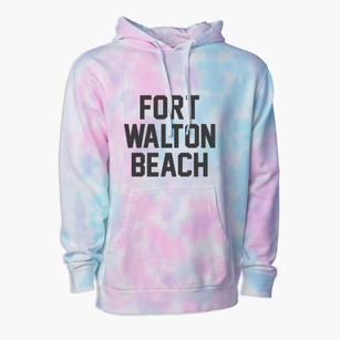 Fort Walton Beach Florida Classic Block Premium Tie-Dye Hoodie