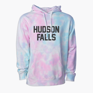 Hudson Falls New York Classic Block Premium Tie-Dye Hoodie