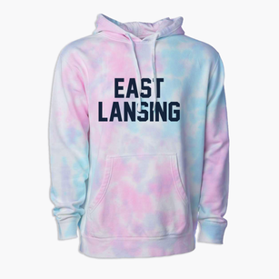 East Lansing Michigan Classic Block Premium Tie-Dye Hoodie