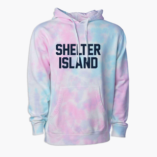 Shelter Island New York Classic Block Premium Tie-Dye Hoodie