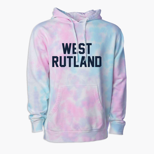 West Rutland Vermont Classic Block Premium Tie-Dye Hoodie