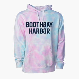 Boothbay Harbor Maine Classic Block Premium Tie-Dye Hoodie