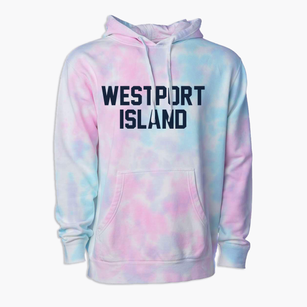 Westport Island Maine Classic Block Premium Tie-Dye Hoodie