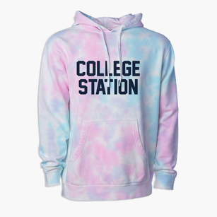 College Station Texas Classic Block Premium Tie-Dye Hoodie