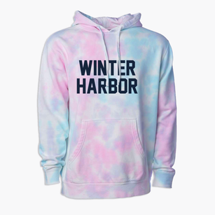 Winter Harbor Maine Classic Block Premium Tie-Dye Hoodie
