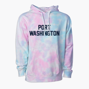 Port Washington New York Classic Block Premium Tie-Dye Hoodie