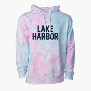 Lake Harbor Florida Classic Block Premium Tie-Dye Hoodie