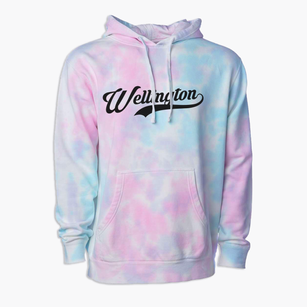Wellington Wisconsin Vintage Team Premium Tie-Dye Hoodie