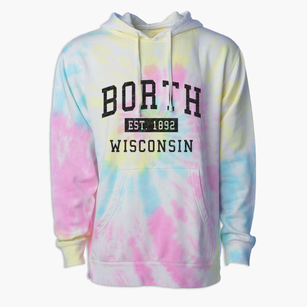 Borth Wisconsin Classic Established Premium Tie-Dye Hoodie