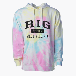 Rig West Virginia Classic Established Premium Tie-Dye Hoodie
