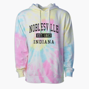 Noblesville Indiana Classic Established Premium Tie-Dye Hoodie