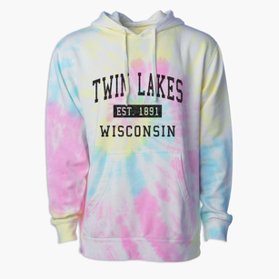 Twin Lakes Wisconsin Classic Established Premium Tie-Dye Hoodie