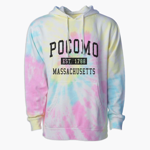 Pocomo Massachusetts Classic Established Premium Tie-Dye Hoodie