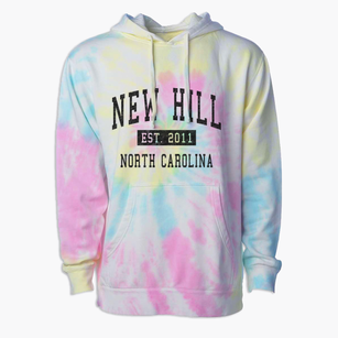 New Hill North Carolina Classic Established Premium Tie-Dye Hoodie