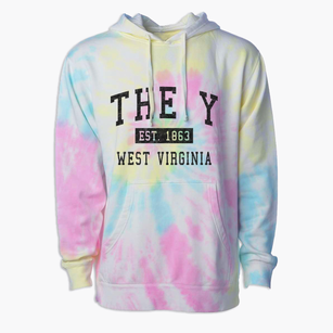 The Y West Virginia Classic Established Premium Tie-Dye Hoodie