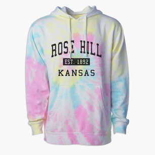 Rose Hill Kansas Classic Established Premium Tie-Dye Hoodie
