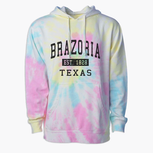 Brazoria Texas Classic Established Premium Tie-Dye Hoodie