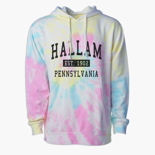 Hallam Pennsylvania Classic Established Premium Tie-Dye Hoodie