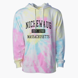 Nichewaug Massachusetts Classic Established Premium Tie-Dye Hoodie