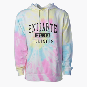 Snicarte Illinois Classic Established Premium Tie-Dye Hoodie
