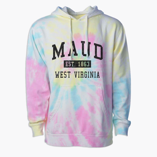 Maud West Virginia Classic Established Premium Tie-Dye Hoodie