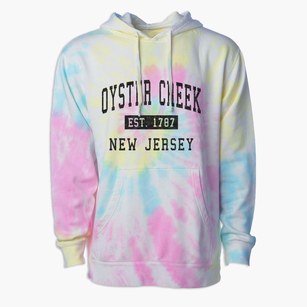 Oyster Creek New Jersey Classic Established Premium Tie-Dye Hoodie
