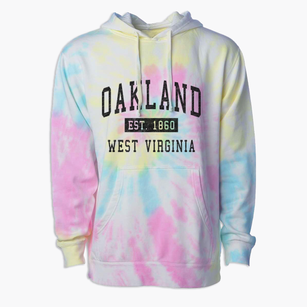 Oakland West Virginia Classic Established Premium Tie-Dye Hoodie
