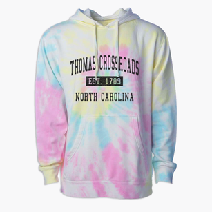 Thomas Crossroads North Carolina Classic Established Premium Tie-Dye Hoodie