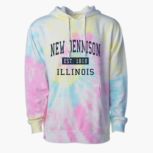New Dennison Illinois Classic Established Premium Tie-Dye Hoodie